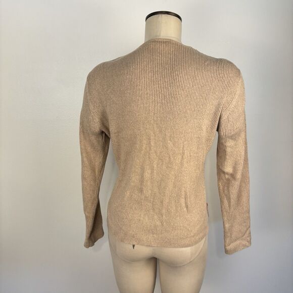 Vintage Talbots Womens LP Crochet Granny Square Cardigan Zip Front V-Neck Cotton - Picture 3 of 9